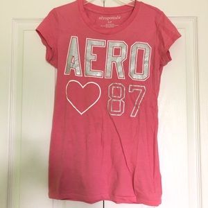 aéropostale glitter pink tee